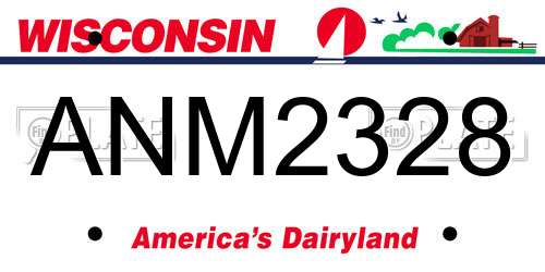 ANM2328 Wisconsin License Plate