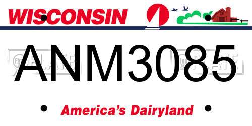 ANM3085 Wisconsin License Plate