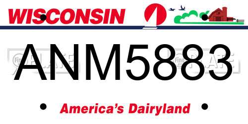 ANM5883 Wisconsin License Plate