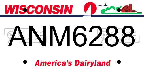 ANM6288 Wisconsin License Plate