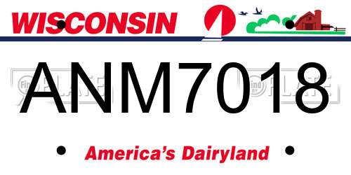 ANM7018 Wisconsin License Plate