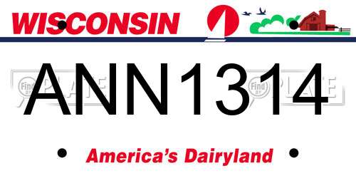 ANN1314 Wisconsin License Plate