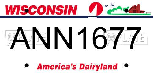 ANN1677 Wisconsin License Plate