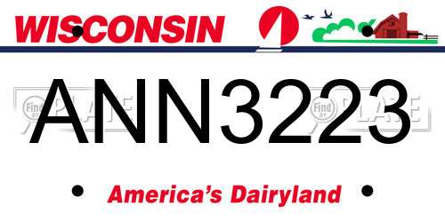 ANN3223 Wisconsin License Plate
