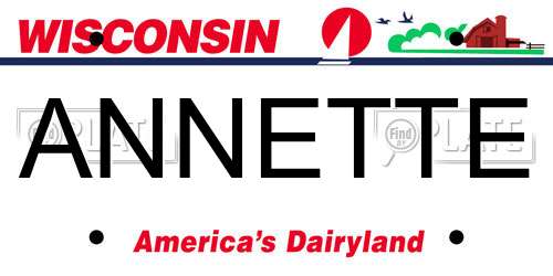 ANNETTE Wisconsin License Plate