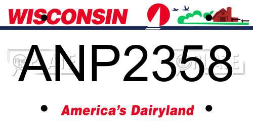 ANP2358 Wisconsin License Plate