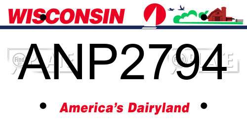 ANP2794 Wisconsin License Plate