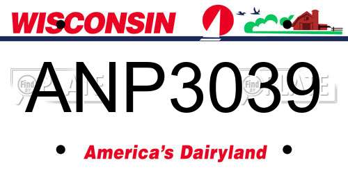 ANP3039 Wisconsin License Plate