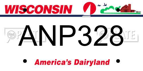 ANP328 Wisconsin License Plate