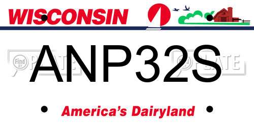 ANP32S Wisconsin License Plate