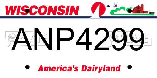 ANP4299 Wisconsin License Plate
