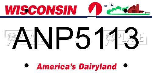 ANP5113 Wisconsin License Plate