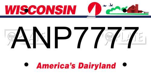 ANP7777 Wisconsin License Plate