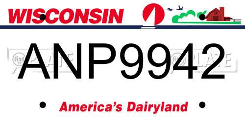 ANP9942 Wisconsin License Plate