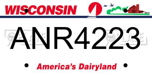 ANR4223 Wisconsin License Plate