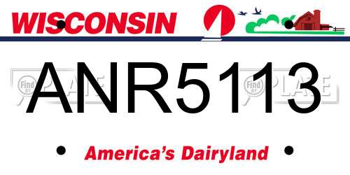 ANR5113 Wisconsin License Plate