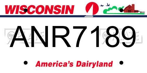 ANR7189 Wisconsin License Plate