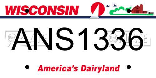 ANS1336 Wisconsin License Plate