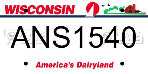 ANS1540 Wisconsin License Plate
