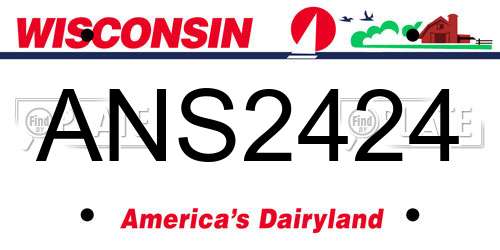ANS2424 Wisconsin License Plate