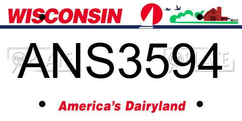 ANS3594 Wisconsin License Plate