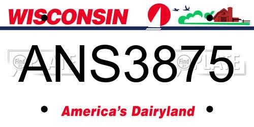 ANS3875 Wisconsin License Plate