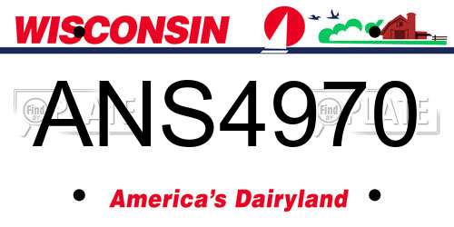 ANS4970 Wisconsin License Plate