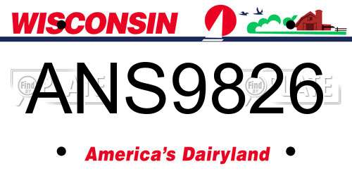 ANS9826 Wisconsin License Plate
