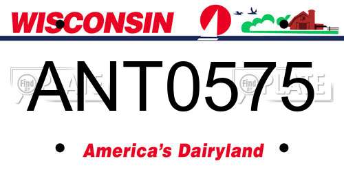 ANT0575 Wisconsin License Plate