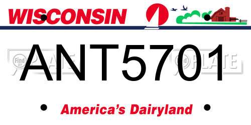 ANT5701 Wisconsin License Plate