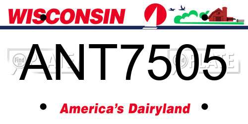 ANT7505 Wisconsin License Plate