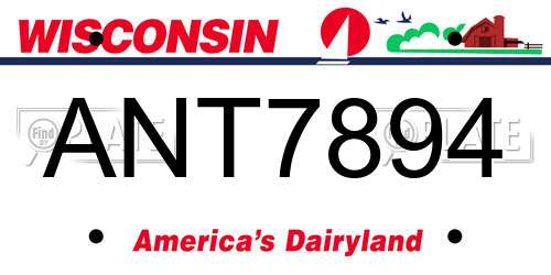 ANT7894 Wisconsin License Plate