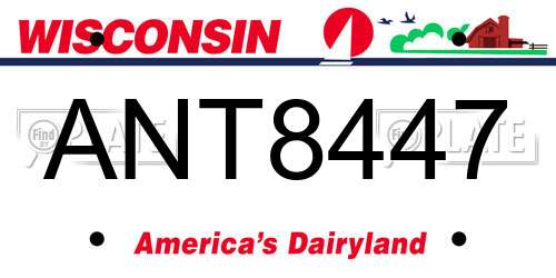 ANT8447 Wisconsin License Plate