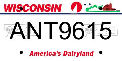 ANT9615 Wisconsin License Plate