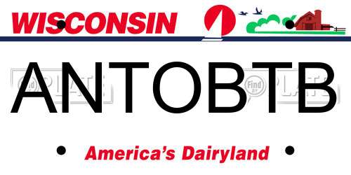 ANTOBTB Wisconsin License Plate