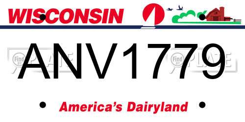 ANV1779 Wisconsin License Plate