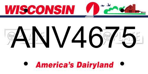 ANV4675 Wisconsin License Plate