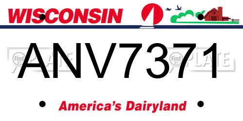 ANV7371 Wisconsin License Plate