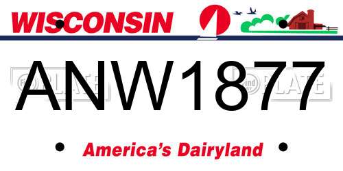 ANW1877 Wisconsin License Plate