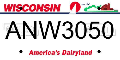 ANW3050 Wisconsin License Plate