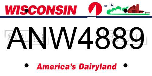 ANW4889 Wisconsin License Plate