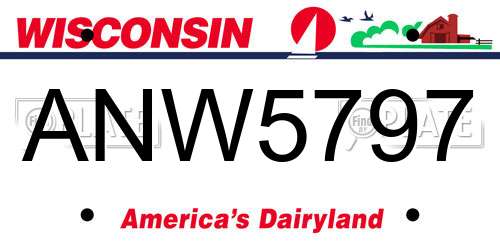 ANW5797 Wisconsin License Plate
