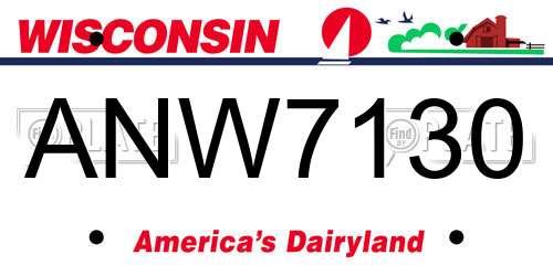 ANW7130 Wisconsin License Plate