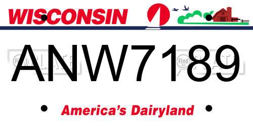 ANW7189 Wisconsin License Plate