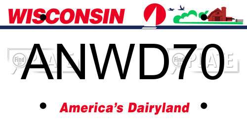 ANWD70 Wisconsin License Plate