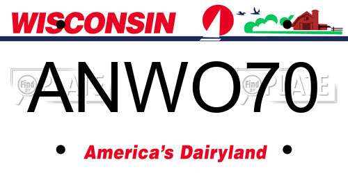 ANWO70 Wisconsin License Plate