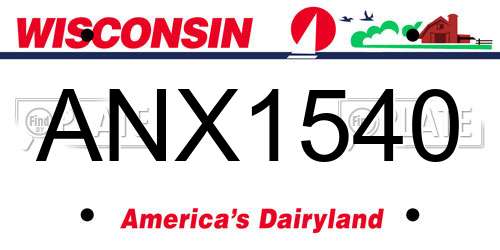 ANX1540 Wisconsin License Plate