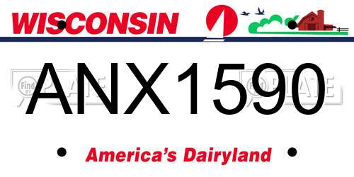 ANX1590 Wisconsin License Plate
