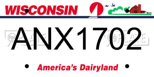 ANX1702 Wisconsin License Plate