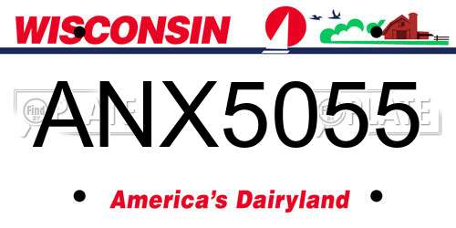 ANX5055 Wisconsin License Plate